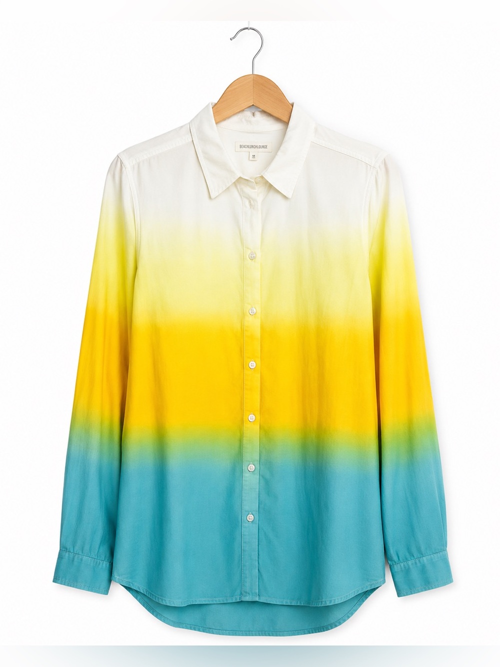 BeachLunchLounge Ombre Button Down Shirt Medium NWT Beach Resort Coastal Chic